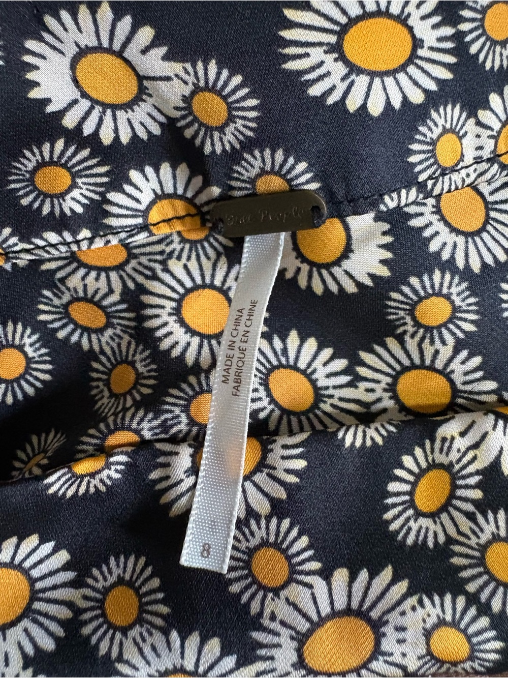 Free People Black Daisy Print A-Line Skirt - Picture 5 of 5